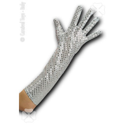 Guanti Argento Pajlettes Lunghi