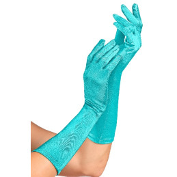 Guanti Azzurri Satin Lunghi 37 cm