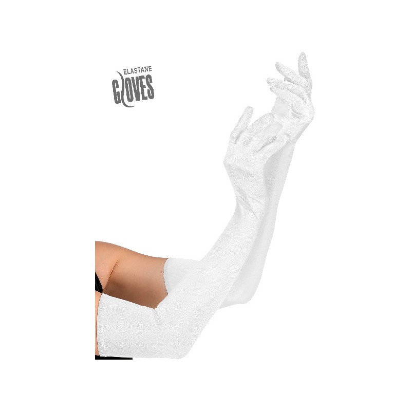 Guanti Bianchi Lycra Lunghi 60 cm