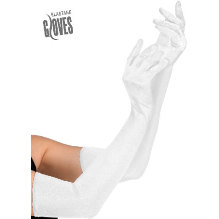 Guanti Bianchi Lycra Lunghi 60 cm