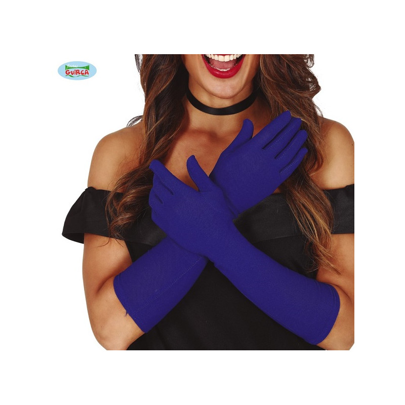 Guanti Blu' Cotone Lunghi 42 cm