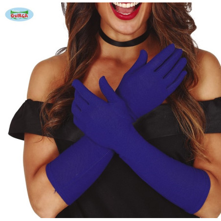 Guanti Blu' Cotone Lunghi 42 cm