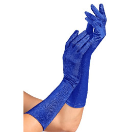 Guanti Blu' Satin Lunghi 37 cm