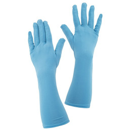 Guanti Celesti Cotone Lunghi Bambina 33 cm