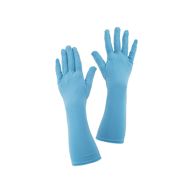 Guanti Celesti Cotone Lunghi Bambina 33 cm