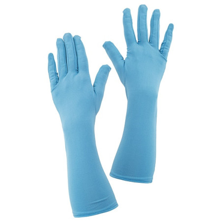 Guanti Celesti Cotone Lunghi Bambina 33 cm