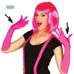 Guanti Fuxia Cotone Lunghi 45 cm