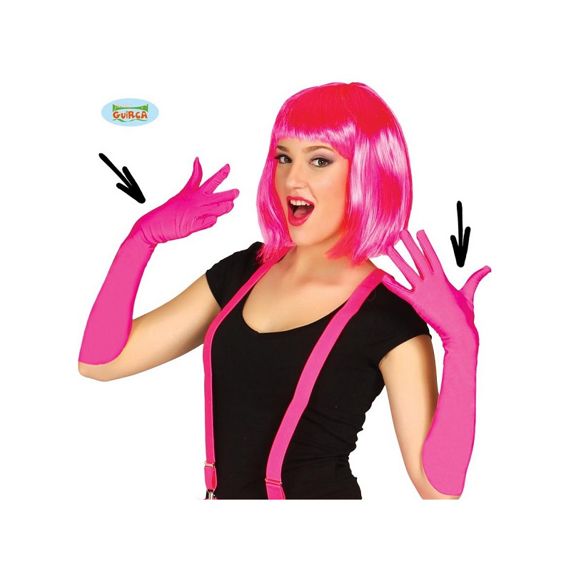 Guanti Fuxia Cotone Lunghi 45 cm