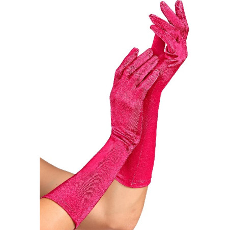 Guanti Fuxia Satin Lunghi 37 cm