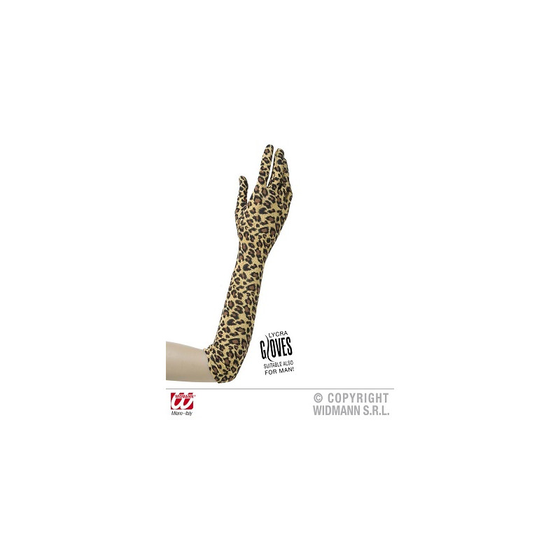 Guanti Leopardo Lycra 42 cm