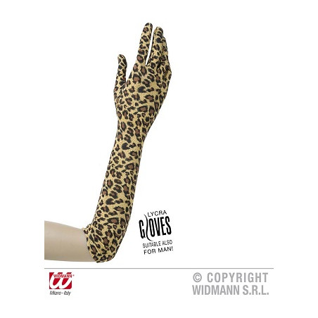 Guanti Leopardo Lycra 42 cm