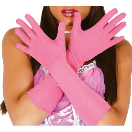Guanti Rosa Cotone Lunghi 54 cm
