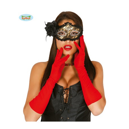 Guanti Rossi Cotone Lunghi 45 cm