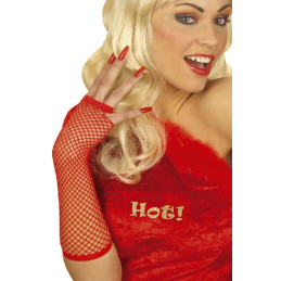 Guanti Rossi Rete Lunghi s/dita 33 cm