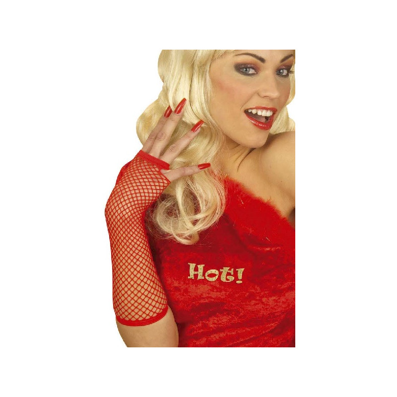 Guanti Rossi Rete Lunghi s/dita 33 cm