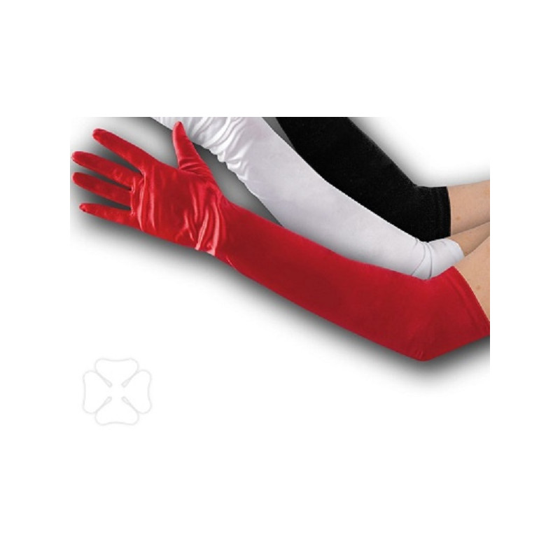 Guanti Rossi Satin Lunghi
