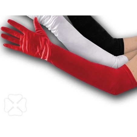 Guanti Rossi Satin Lunghi
