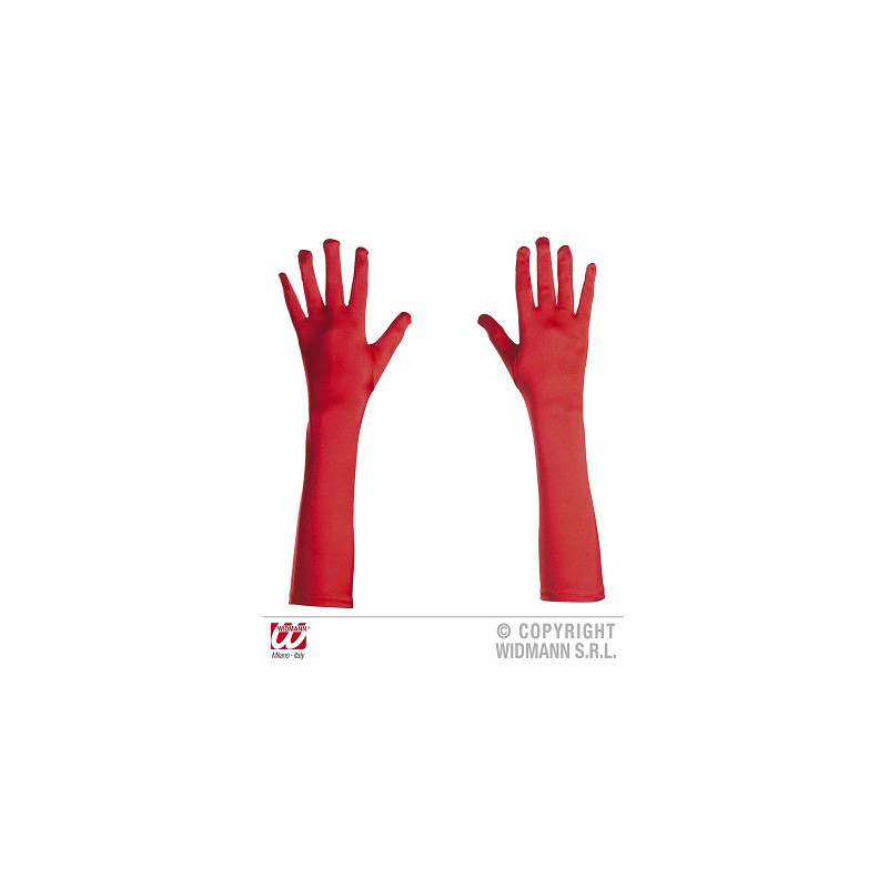 Guanti Rossi Satin Lunghi 43 cm