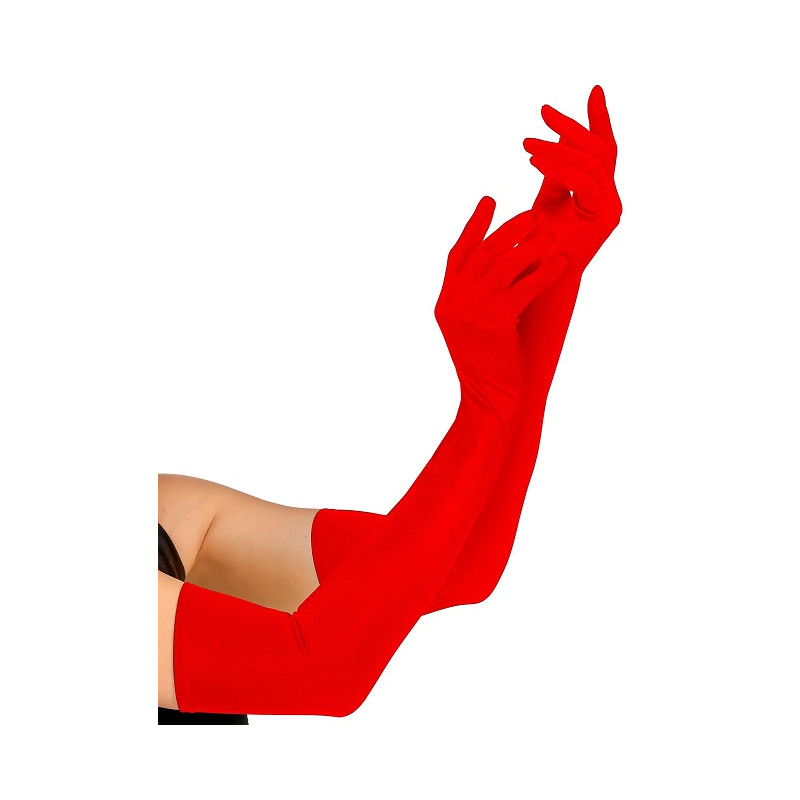 Guanti Rossi Satin Lunghi 60 cm