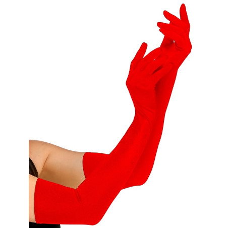 Guanti Rossi Satin Lunghi 60 cm