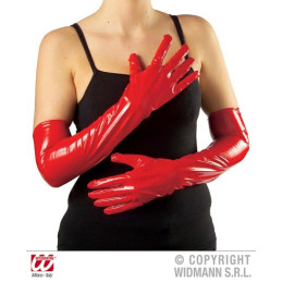 Guanti Rossi Vinile Lunghi 56 cm