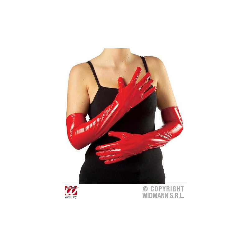 Guanti Rossi Vinile Lunghi 56 cm