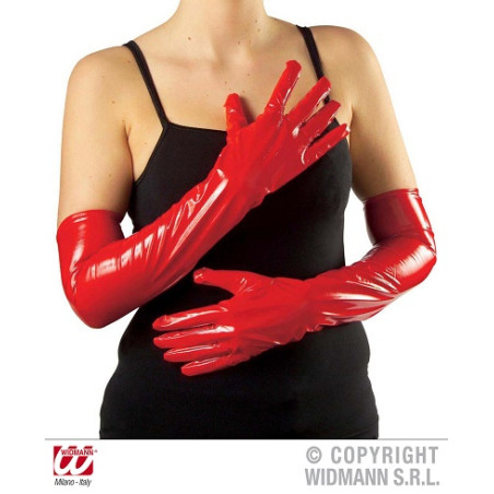 Guanti Rossi Vinile Lunghi 56 cm