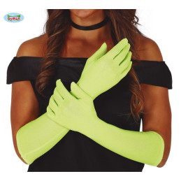 Guanti Verde Lime' Cotone Lunghi 42 cm