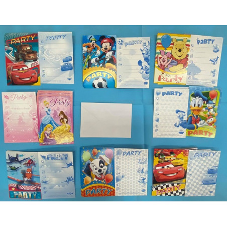 Inviti Festa Compleanno Disney con busta (cf. 5 pz)