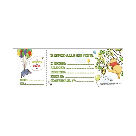Inviti Winnie Pooh (cf. 20 pz)