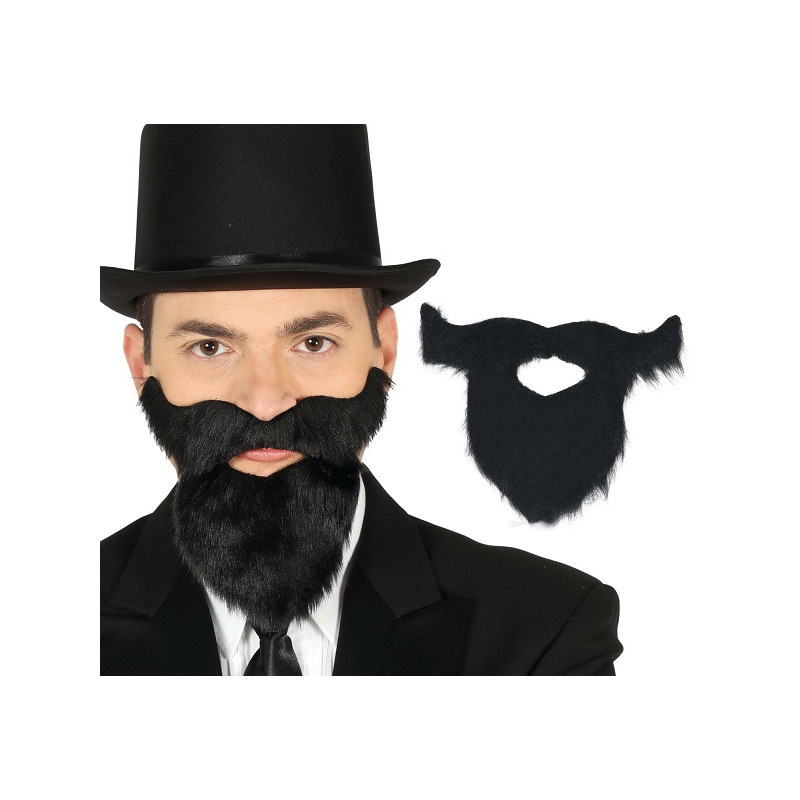 Barba Nera Liscia Corta con baffi