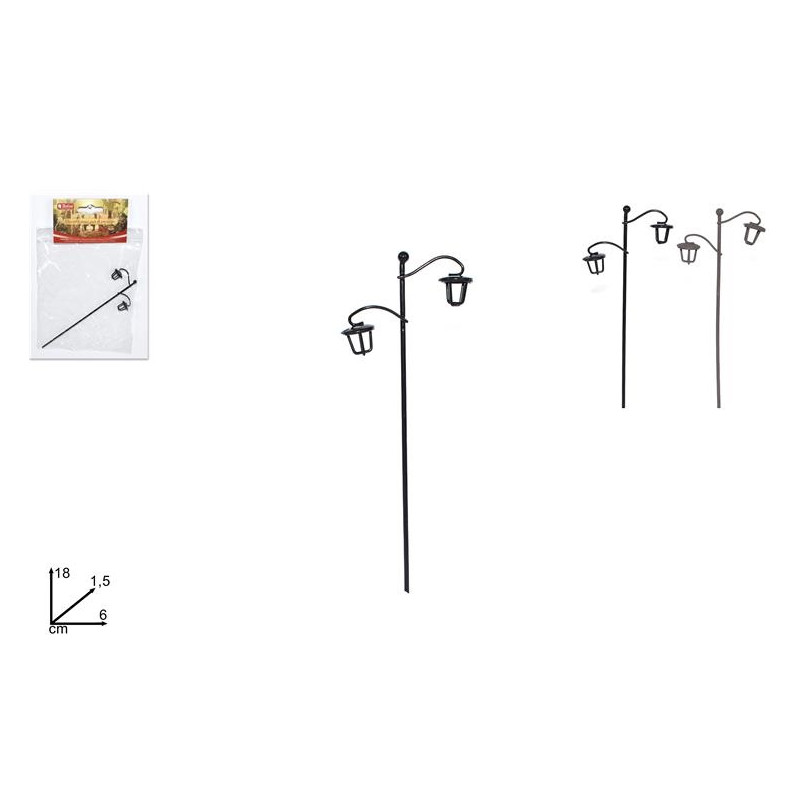Lampione in metallo - 2 col ass