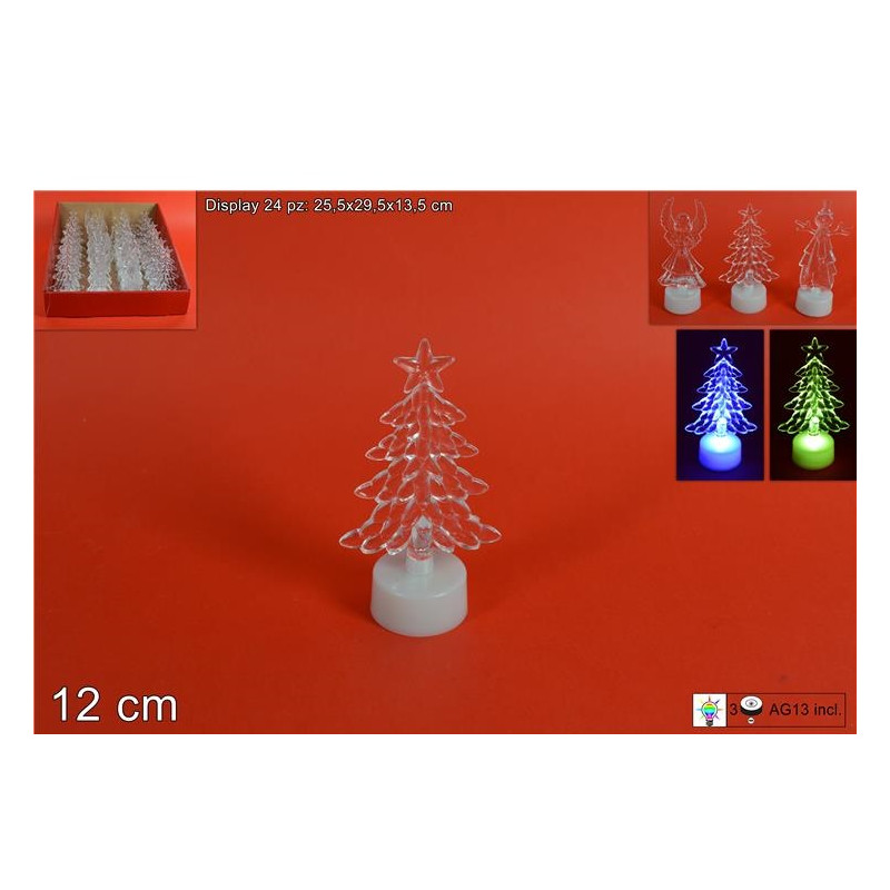 Albero, Angelo, Pupazzo Neve con base e luce mod ass