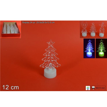 Albero, Angelo, Pupazzo Neve con base e luce mod ass