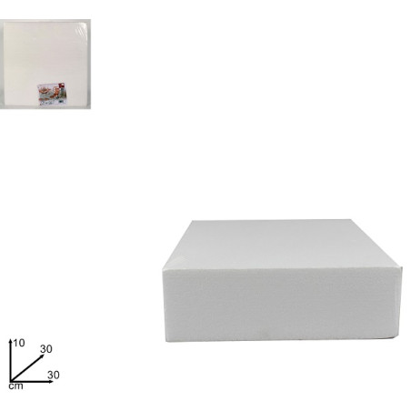 Base per Torta Quadrata in polistirolo - 30 cm H 10 cm