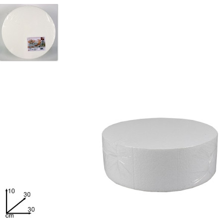 Base per Torta Tonda in polistirolo - 30 cm H 10 cm
