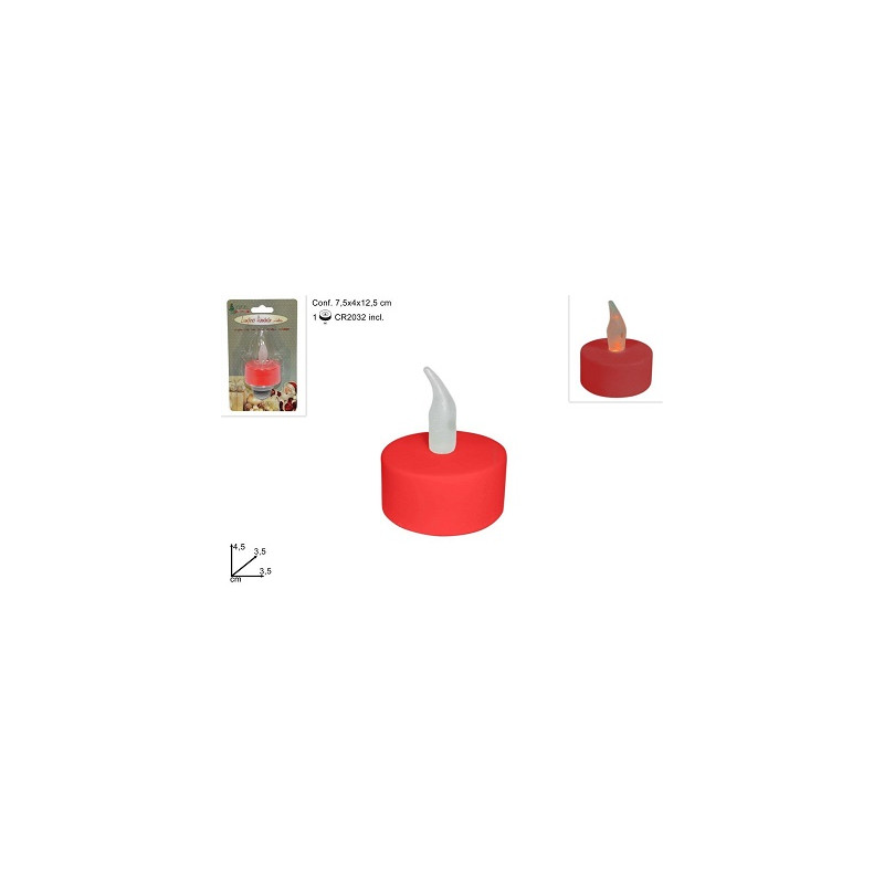 Lumino Fiamma Rosso a batteria