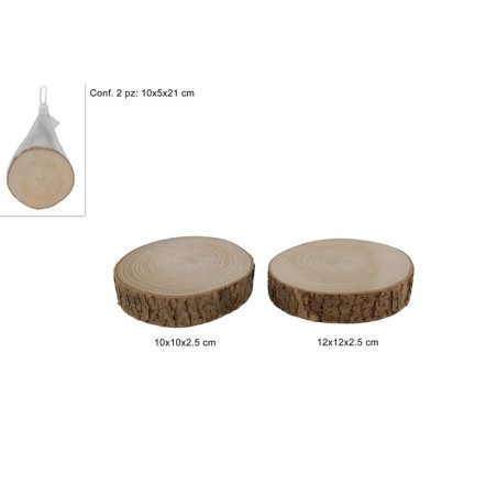 Base Tronco Legno Tonda 10/12 cm (cf. 2 pz)
