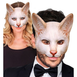 Maschera Gatto Mezzo Viso in Tessuto