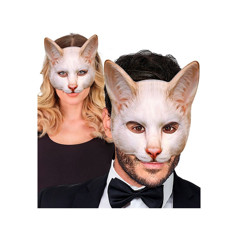 Maschera Gatto Mezzo Viso in Tessuto