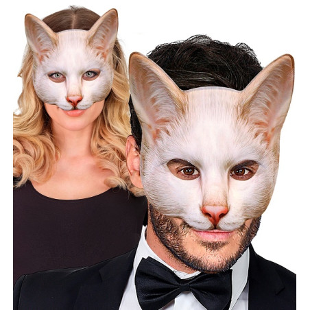 Maschera Gatto Mezzo Viso in Tessuto