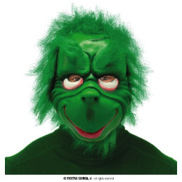 Maschera GRINCH in gomma con capelli