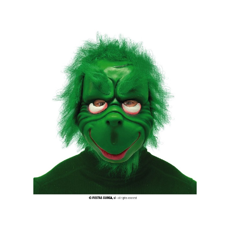 Maschera GRINCH in gomma con capelli