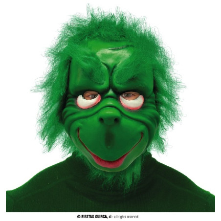 Maschera GRINCH in gomma con capelli