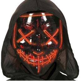 Maschera Nera luminosa a batteria
