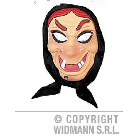 Maschera Strega in plastica con cappuccio