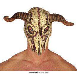 Maschera Teschio Bufalo con corna in schiuma di lattice