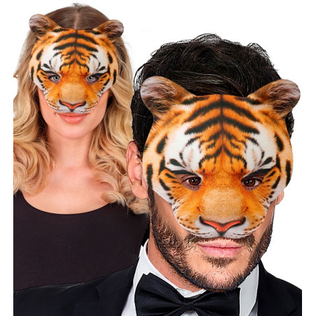 Maschera Tigre Mezzo Viso in Tessuto