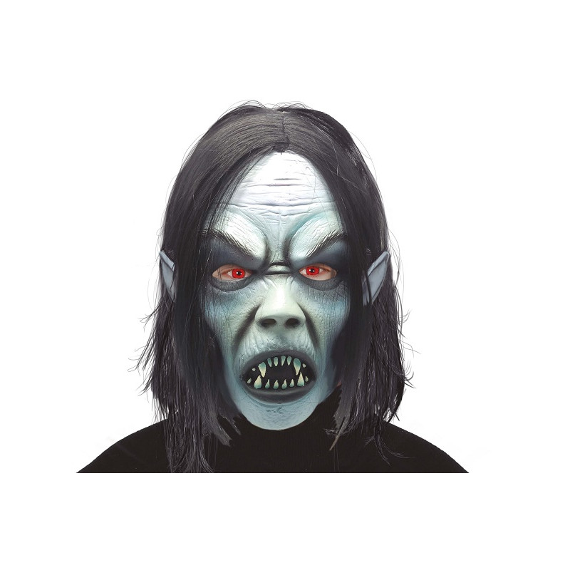 Maschera Vampiro in gomma con capelli