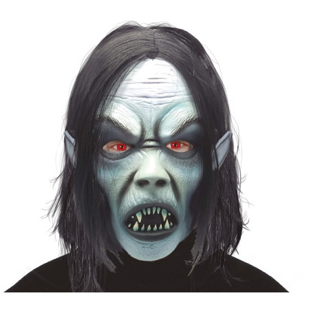 Maschera Vampiro in gomma con capelli
